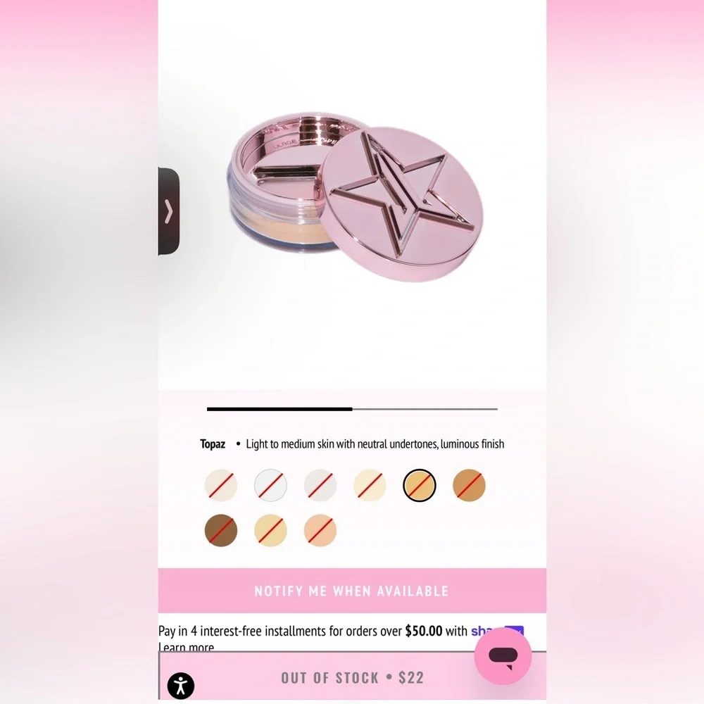 JEFFREE STAR COSMETICS LUMINOUS
SETTING POWDER - Picture 1 of 8